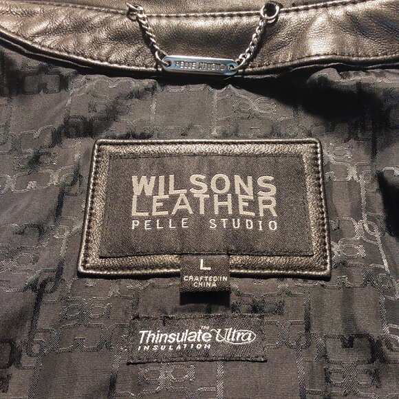 Vintage Wilson's Pelle Studio Thinsulate Leather Jacket Mid-Length Good Cond - L - Picture 12 of 16